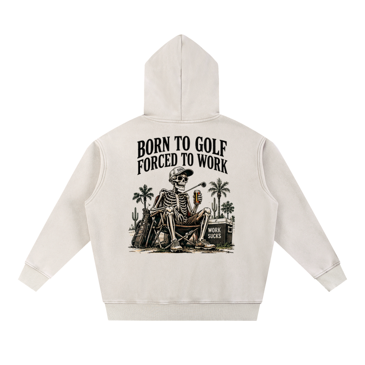 Born To Golf Snow Wash Fleece Oversize Hoodie