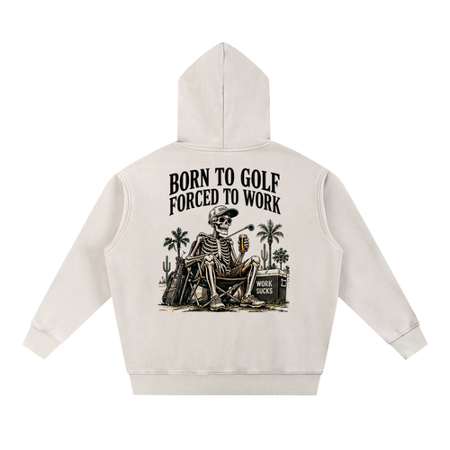 Born To Golf Snow Wash Fleece Oversize Hoodie
