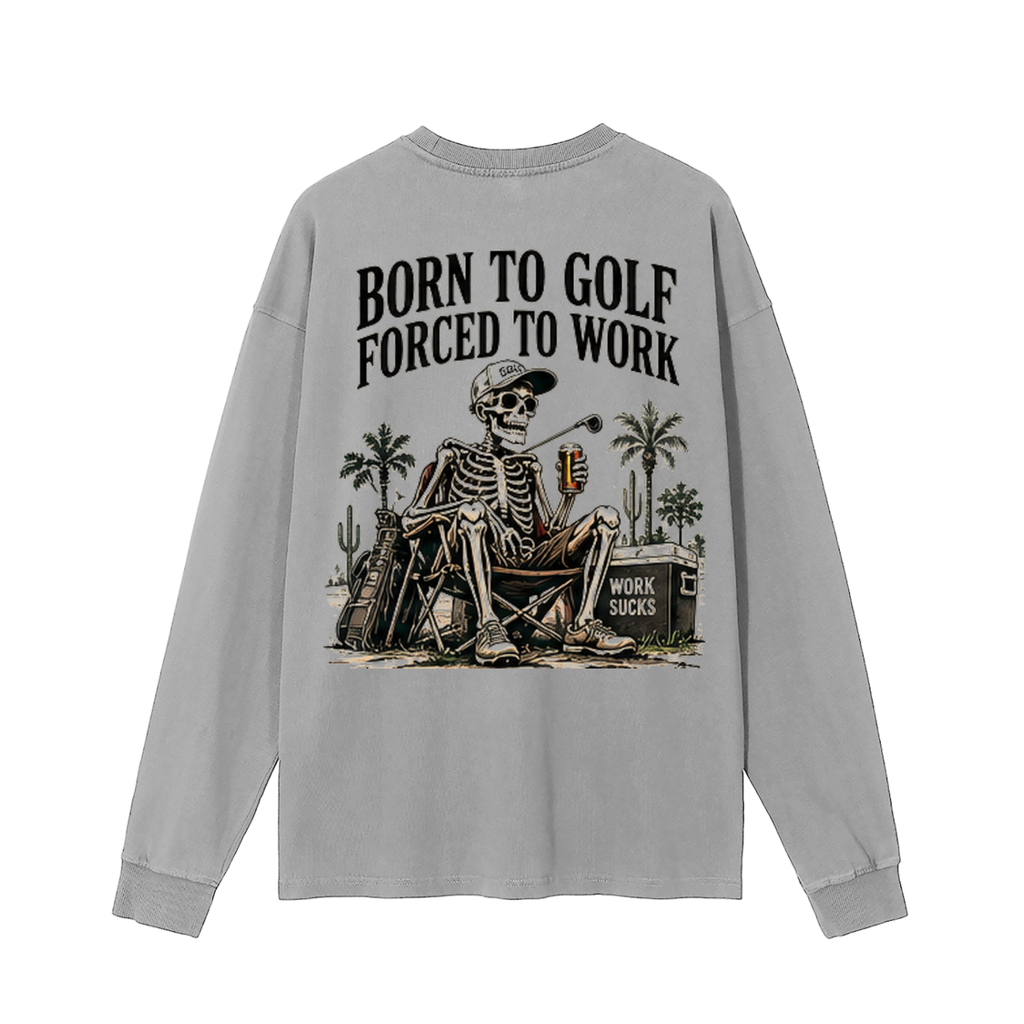 Born To Golf Vintage Washed Long Sleeve T-Shirt