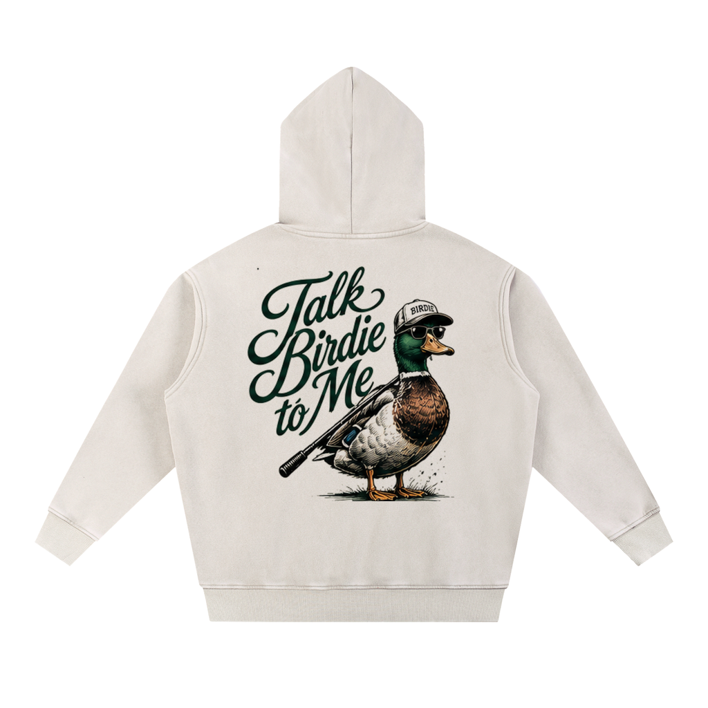 Talk Birdie to Me Snow Wash Fleece Oversize Hoodie