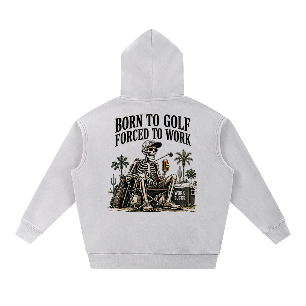 Born To Golf Snow Wash Fleece Oversize Hoodie