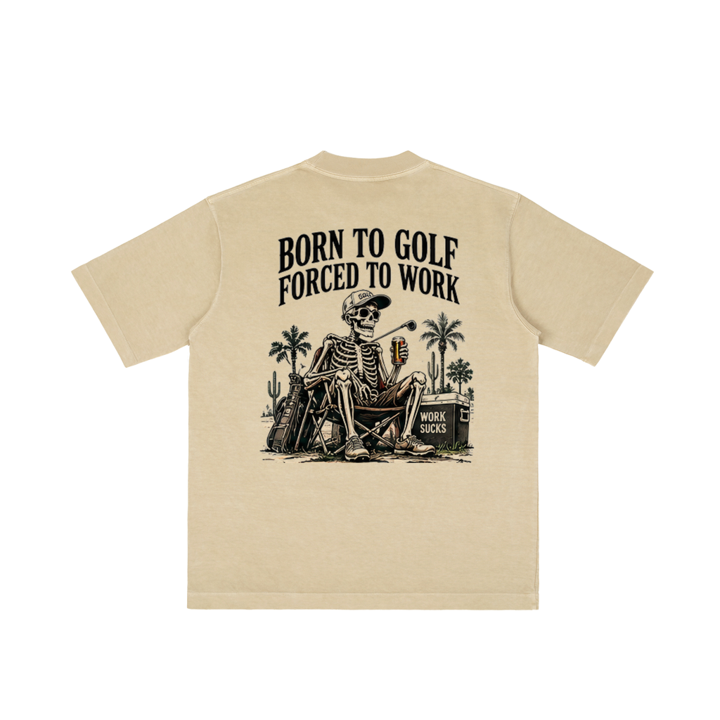 Born To Golf Vintage Wash Drop Shoulder T-shirt