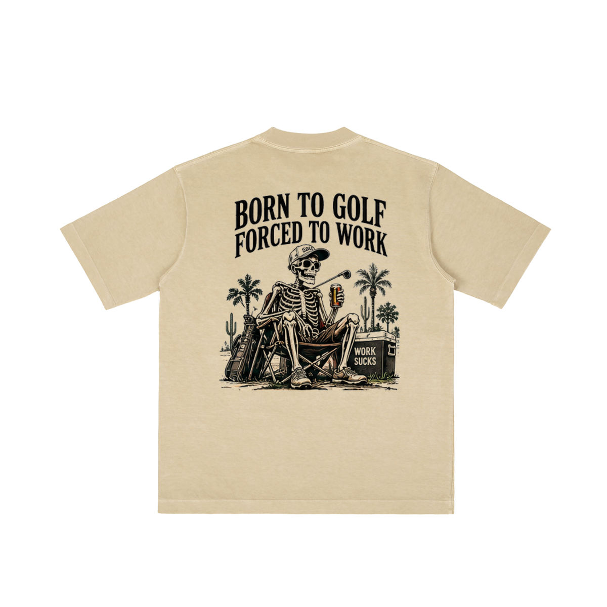 Born To Golf Vintage Wash Drop Shoulder T-shirt