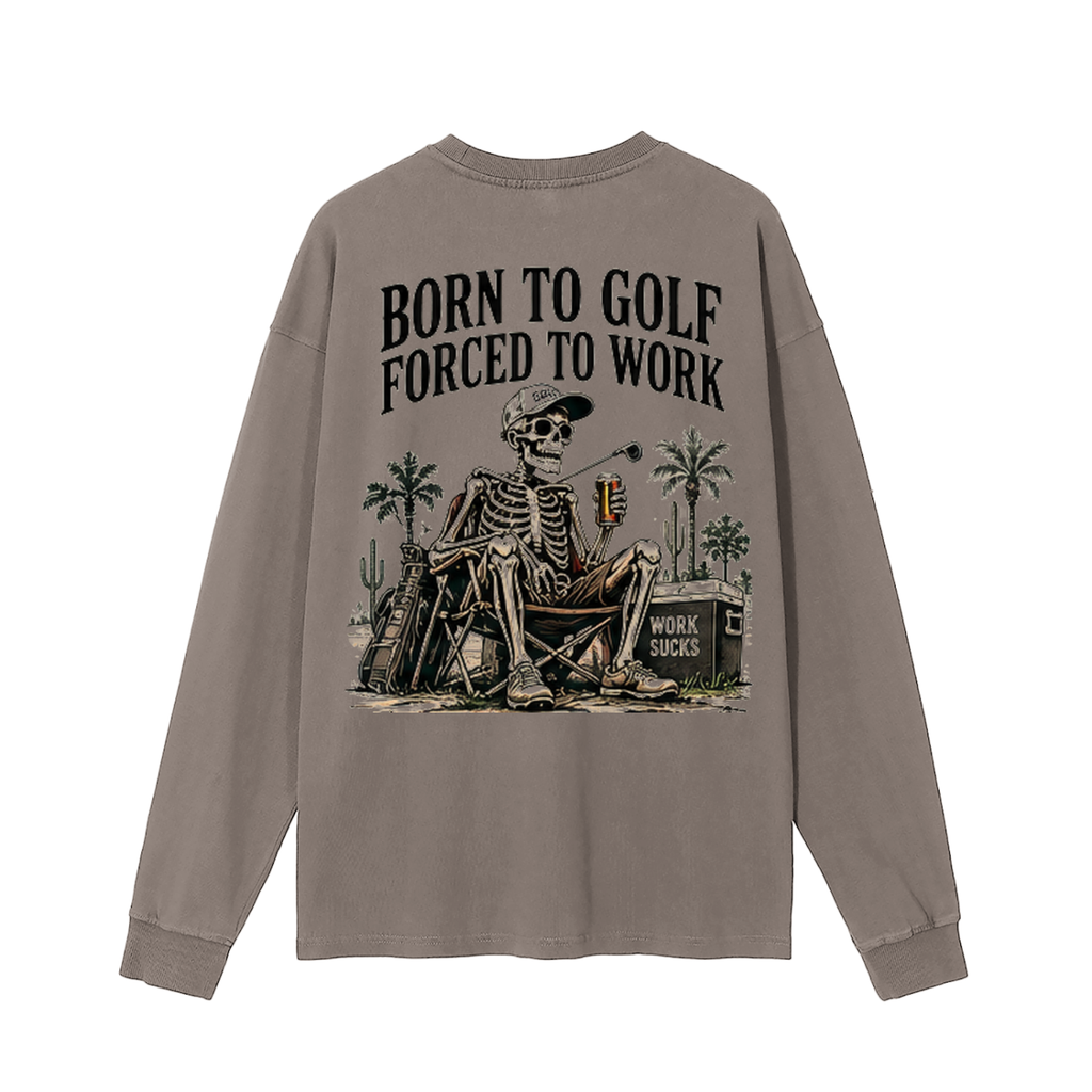 Born To Golf Vintage Washed Long Sleeve T-Shirt