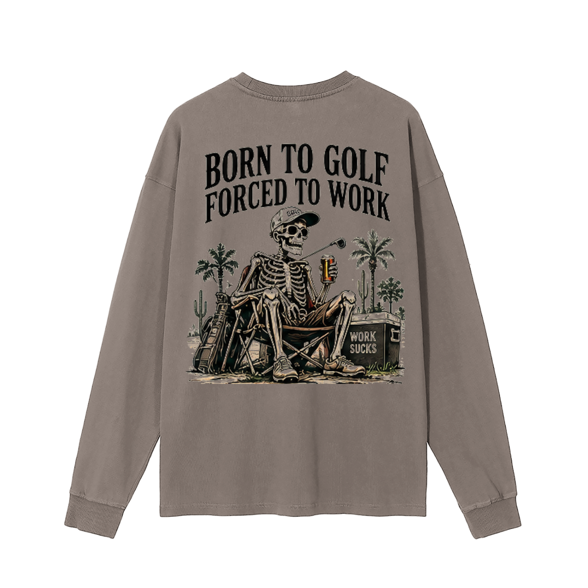 Born To Golf Vintage Washed Long Sleeve T-Shirt
